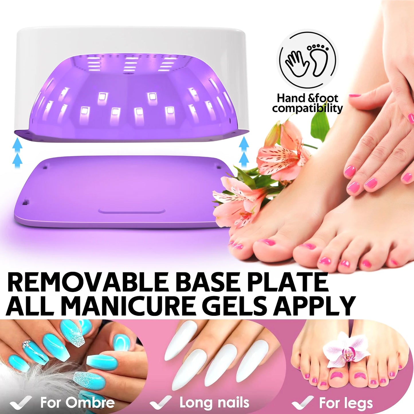 168W UV LED Nail Lamp – Rechargeable Gel Nail Dryer with LCD Display