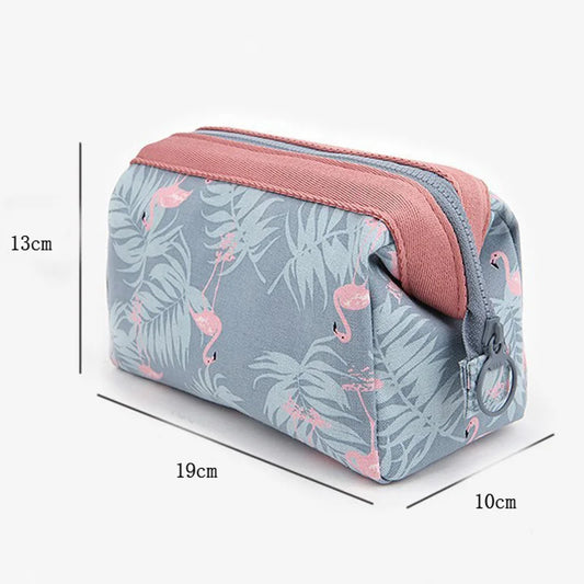 Waterproof Flamingo Cosmetic Bag – Travel Makeup Organizer