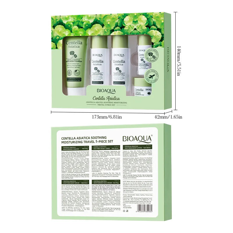 BIOAQUA Centella Asiatica Set – 5pcs Moisturizing, Anti-Aging & Soothing Facial Kit