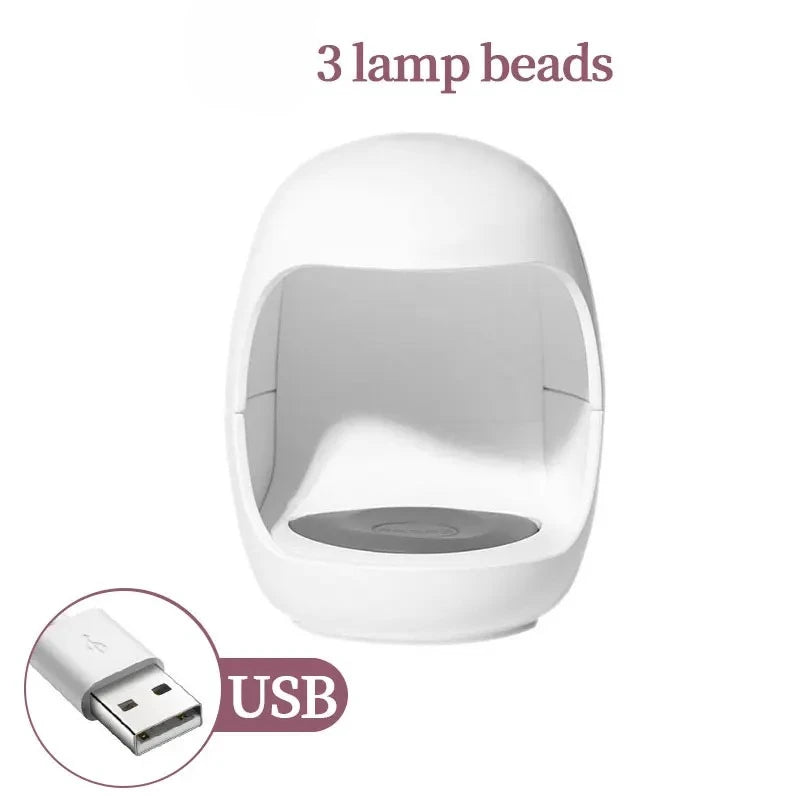 Mini Eggshell UV LED Nail Lamp – Portable Gel Nail Dryer USB