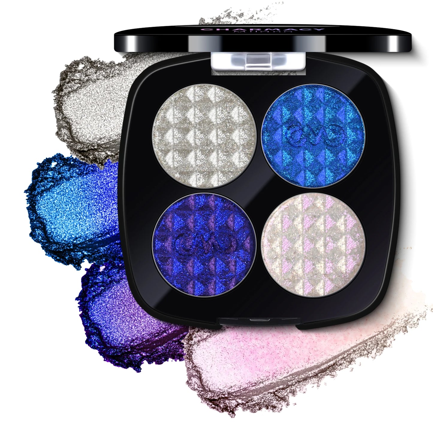 CHARMACY 4-Color Duochrome Eyeshadow Palette – Vegan Multichrome Long Lasting