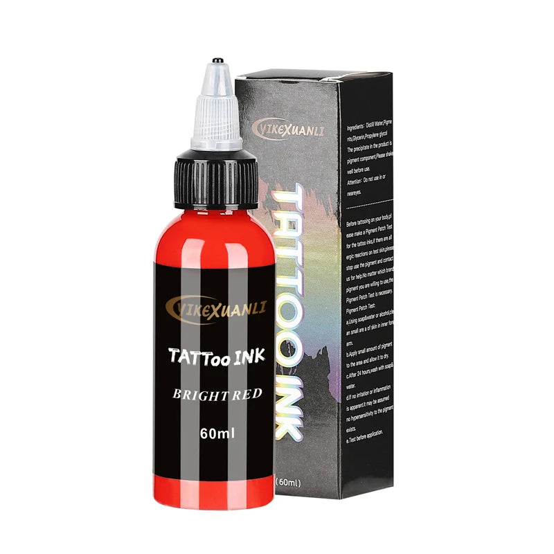 60ml Tattoo Ink Pigment – Red & Black Semi-Permanent Body Art
