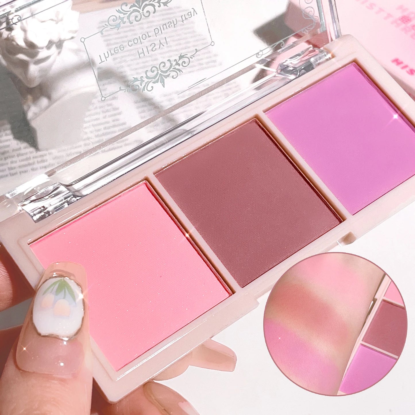 HISYI 3-Color Blush – Matte Natural Finish Rouge