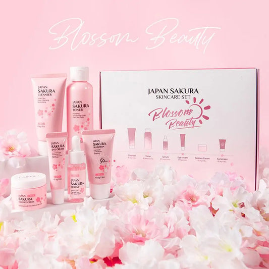 Surnelia Elite: 6-Piece Sakura Complete Brightening & Hydrating Skincare Gift Set