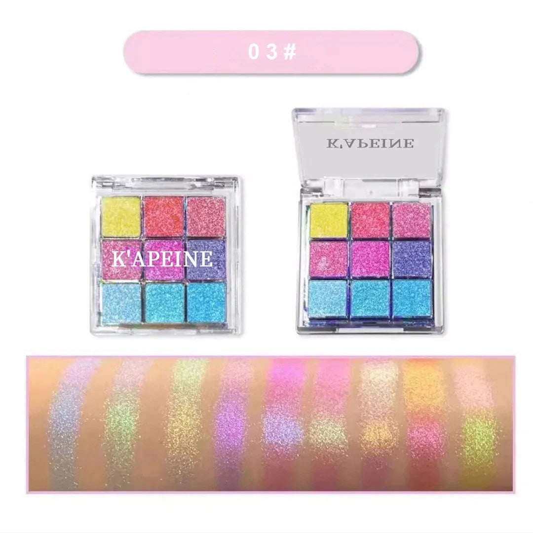 Surnelia Prism: 9-Color Multichrome Chameleon Eyeshadow Palette