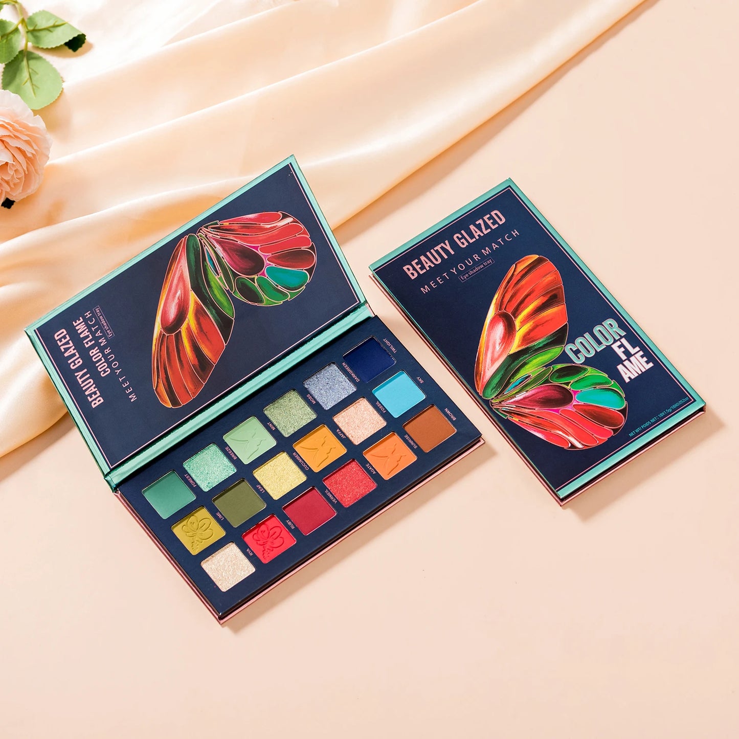 Butterfly 18-Color Eyeshadow Palette – Matte Shimmer Nude Makeup