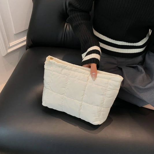 Quilted Padded Travel Makeup Organizer Bag