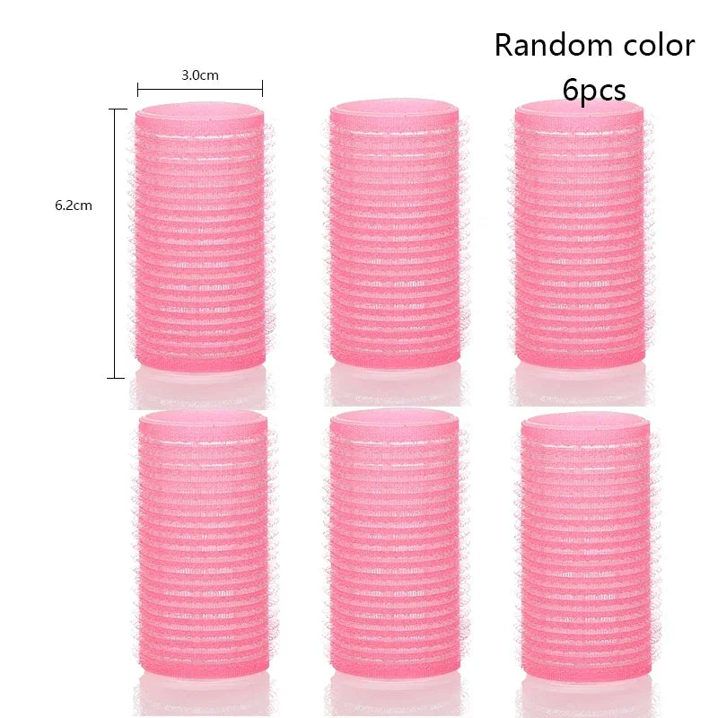 6pcs Self-Grip Hair Rollers – Heatless Curling & Volume Tools