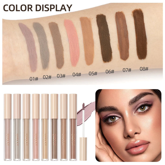 QIBEST Matte Liquid Shadow Collection – 8-Stick Set, Dual-Use for Eyes & Cheeks