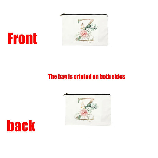 Canvas Makeup Bag – Travel Cosmetic Organizer & Bridesmaid Gift