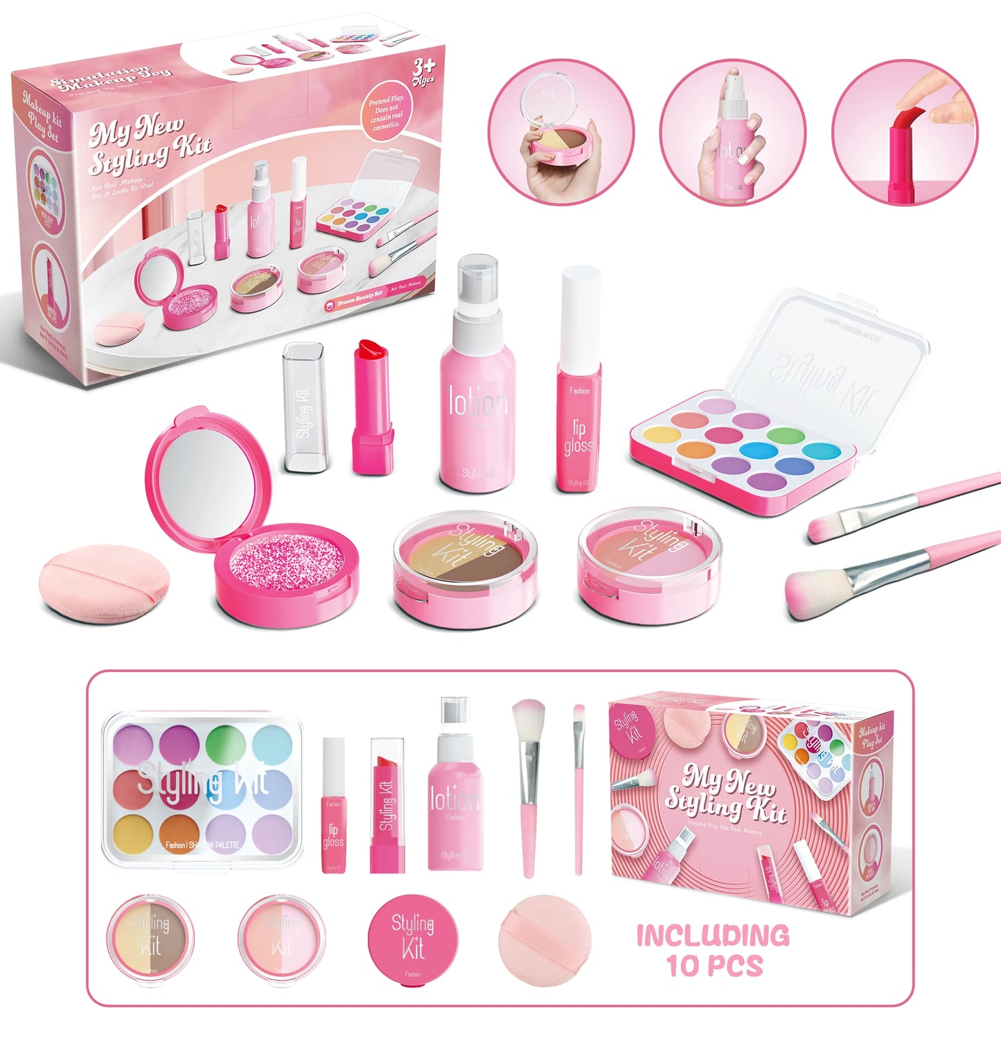 Kids Pretend Makeup Set – Simulated Cosmetic Toy Kit
