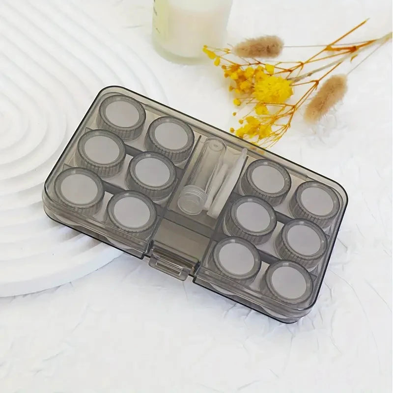6-in-1 Contact Lens Case Set – Travel Storage Box with Tweezer