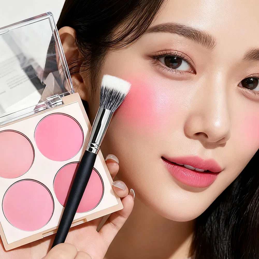 4-Color Matte Blush Palette – Natural Glow & Blendable Cheek Color