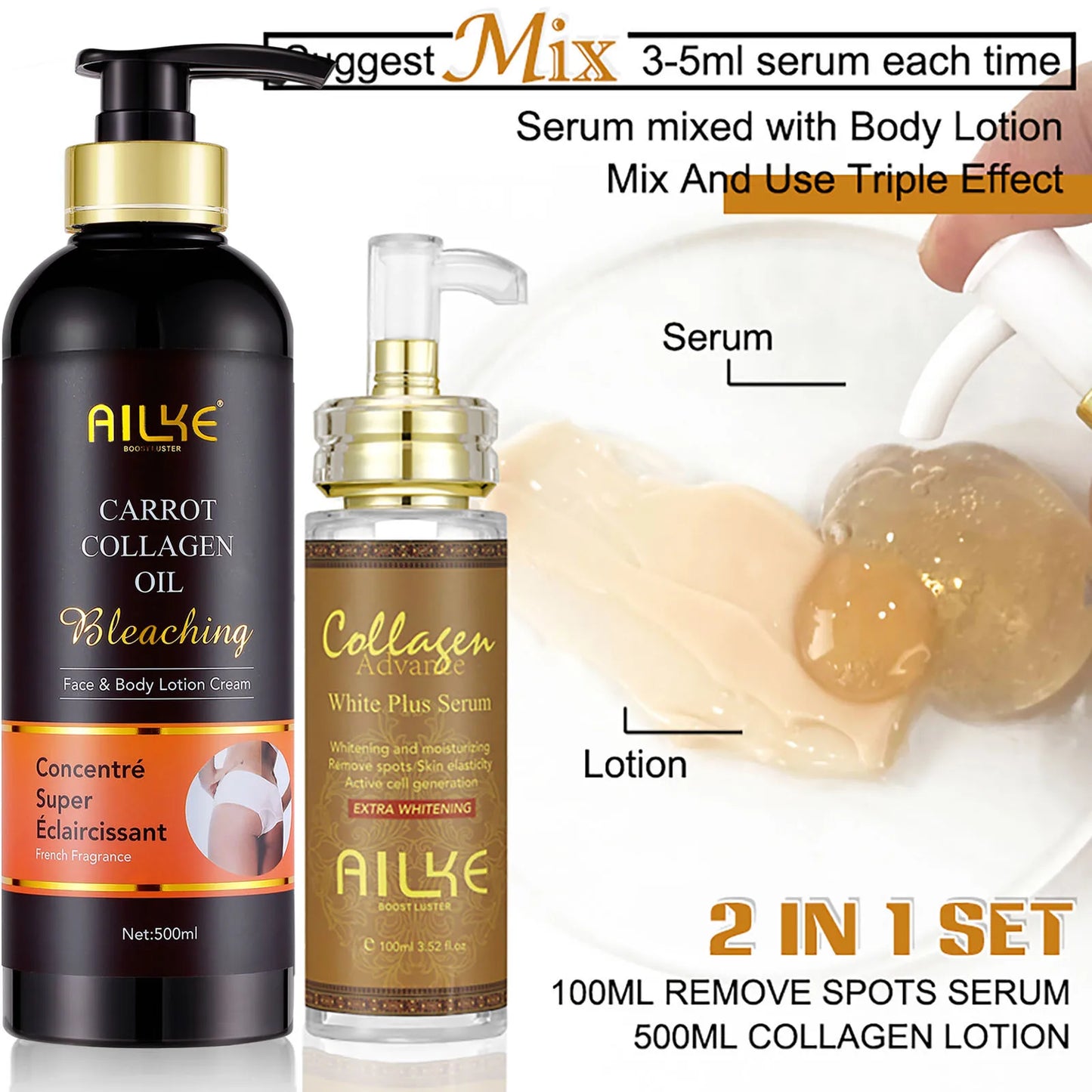 AILKE Collagen Skin Care Set for Women – Hydrating & Brightening Care
