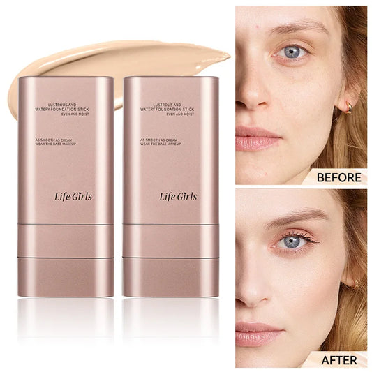 Hydrating Foundation Stick with Brush – Lightweight & Waterproof