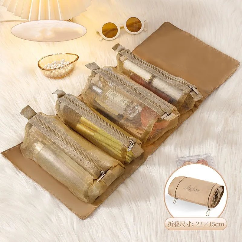 4-in-1 Detachable Cosmetic Bag – Large Capacity Travel Makeup Organizer