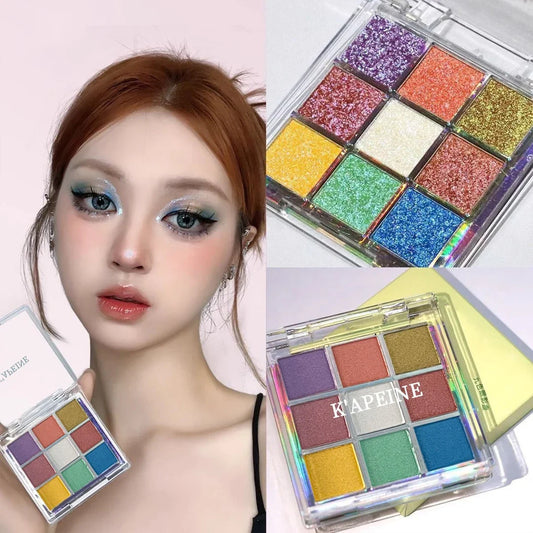 Surnelia Prism: 9-Color Multichrome Chameleon Eyeshadow Palette
