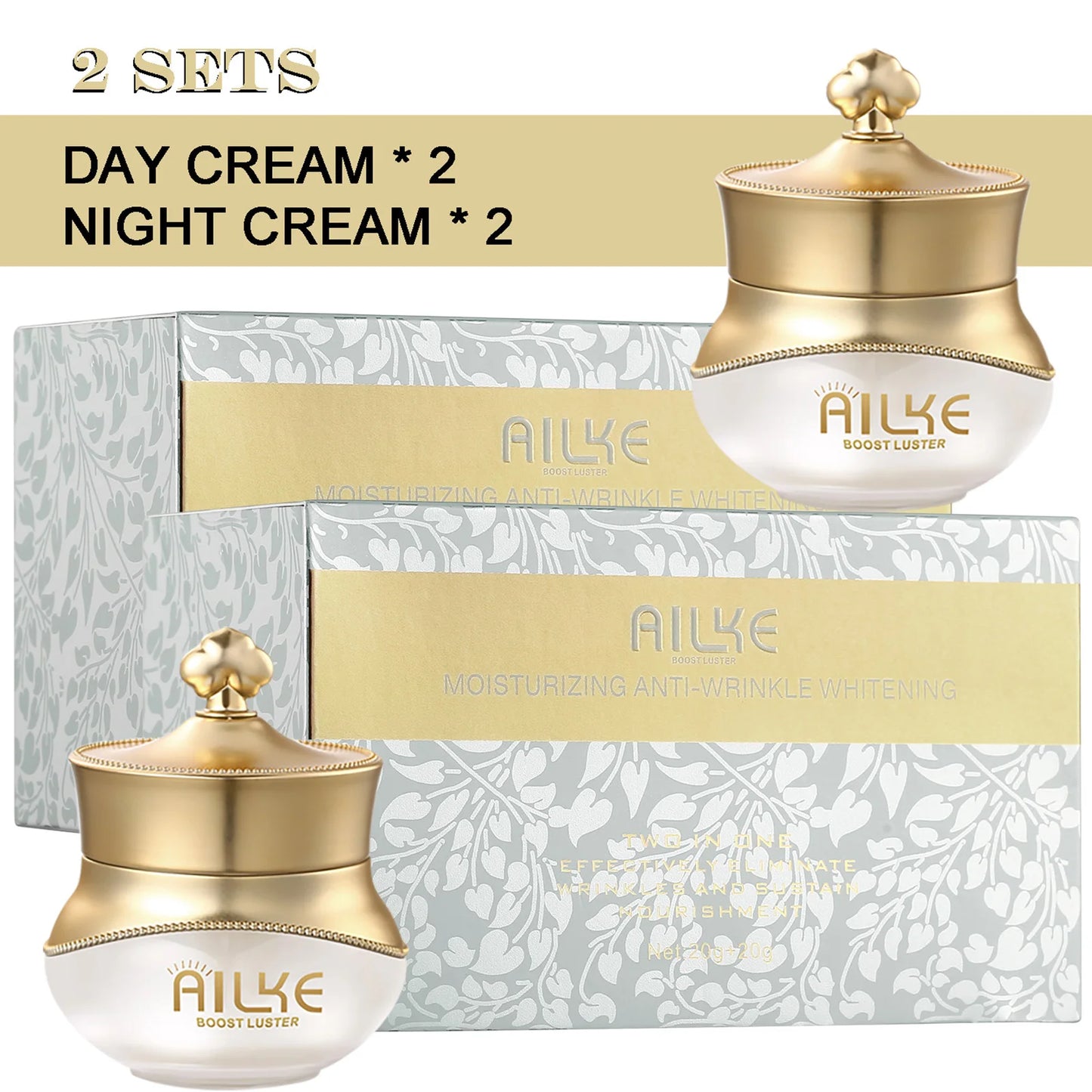 AILKE Rose Face Cream – Whitening, Anti-Wrinkle & Hydrating Korean Skincare Set
