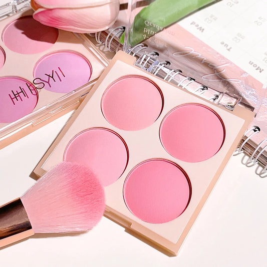 4-Color Matte Blush Palette – Natural Glow & Blendable Cheek Color