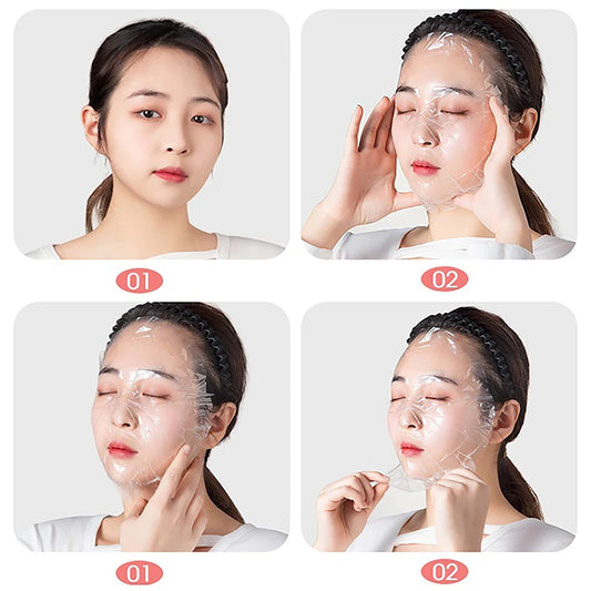 Disposable Facial Mask Wrap – Transparent Face & Neck Beauty Film