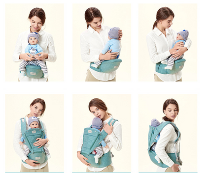 Baby Carrier with Bass Bear Hip Seat for Front Carry