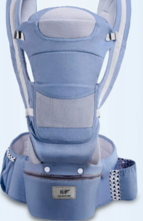 Baby Carrier with Bass Bear Hip Seat for Front Carry