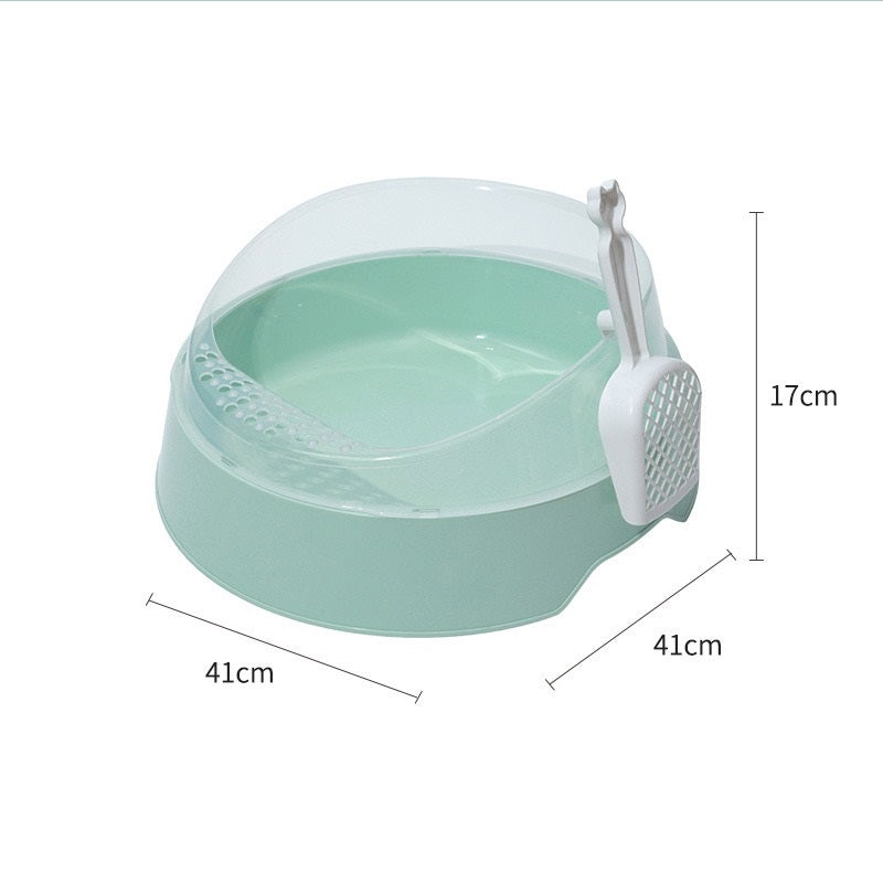 Spacious Semi-Private Cat Litter Haven with Scoop