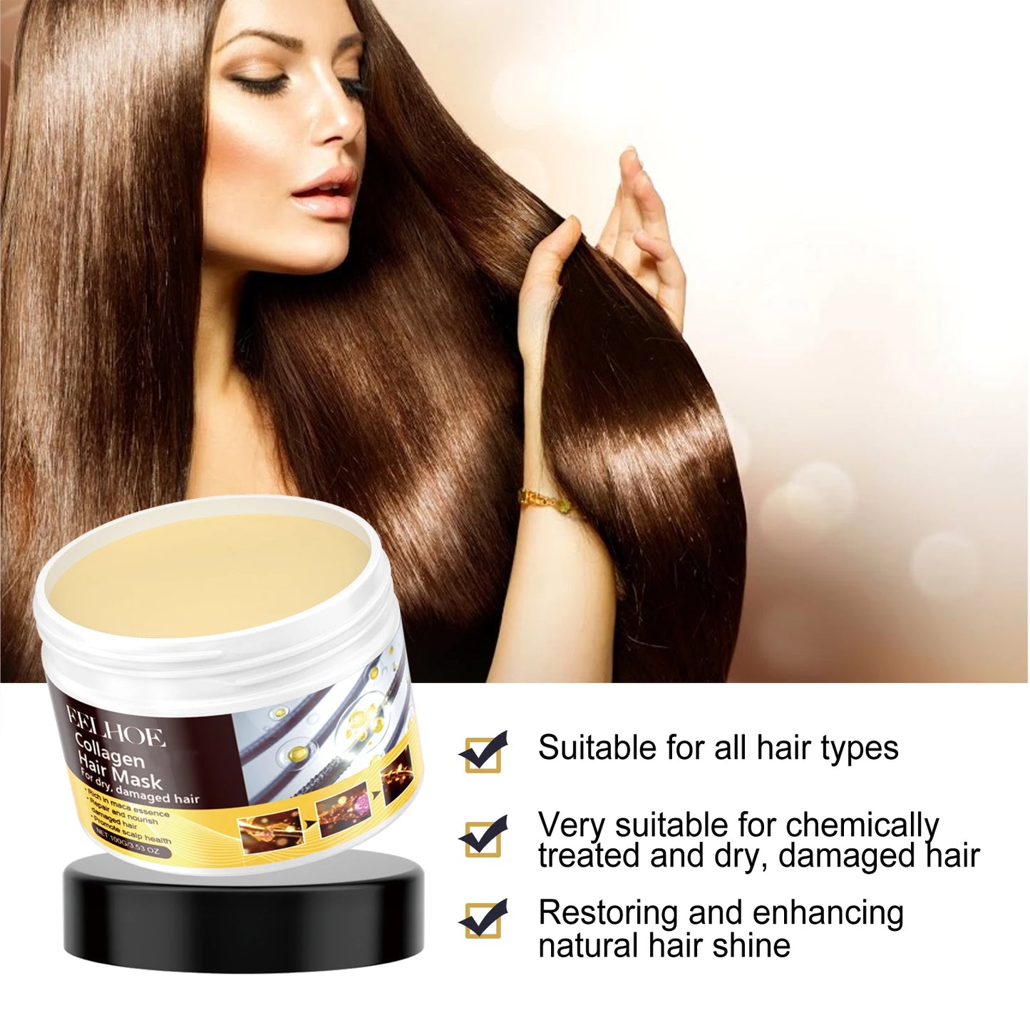 EELHOE Collagen Hair Mask – Repair & Anti-Frizz Care
