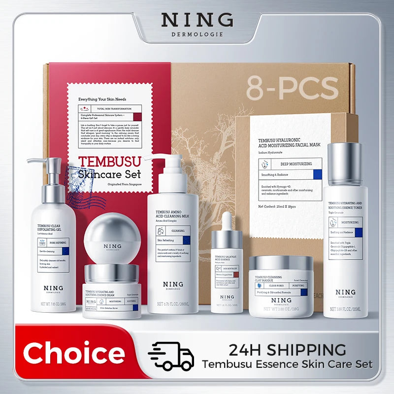 Tembusu Essence 8-Step Skin Care Set – Cleanser, Serum, Mask & Treatment