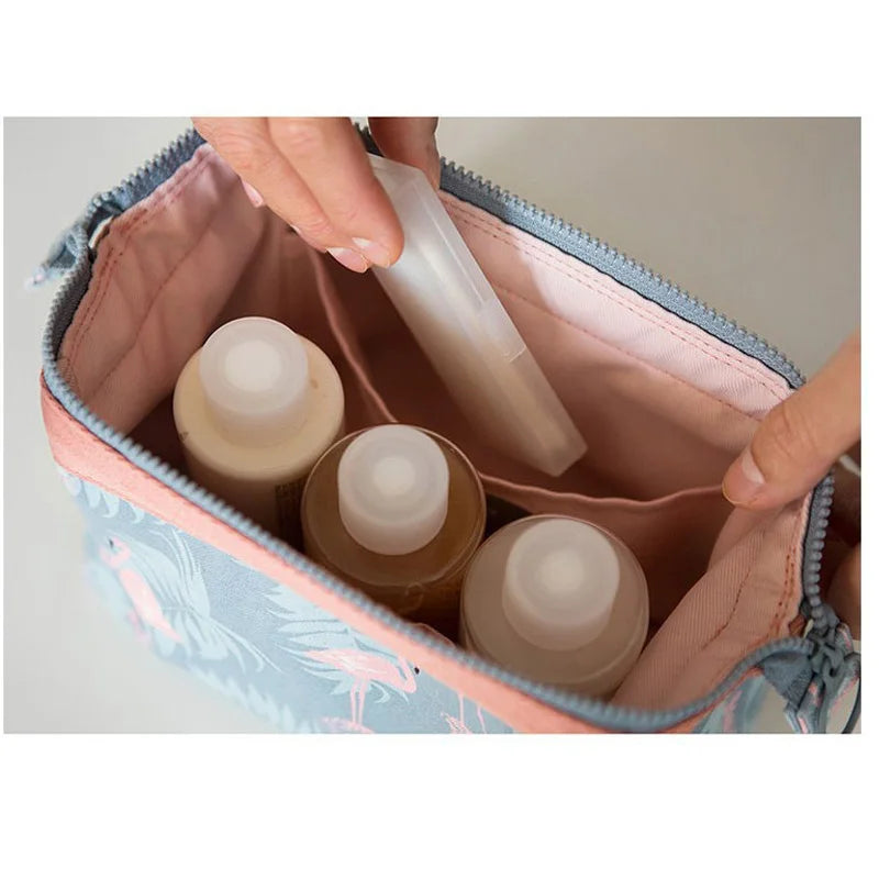 Waterproof Flamingo Cosmetic Bag – Travel Makeup Organizer