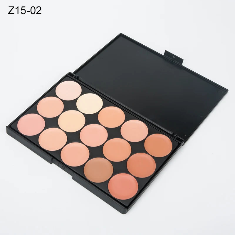 15-Color Concealer & Contour Palette – Full Coverage Camouflage Cream