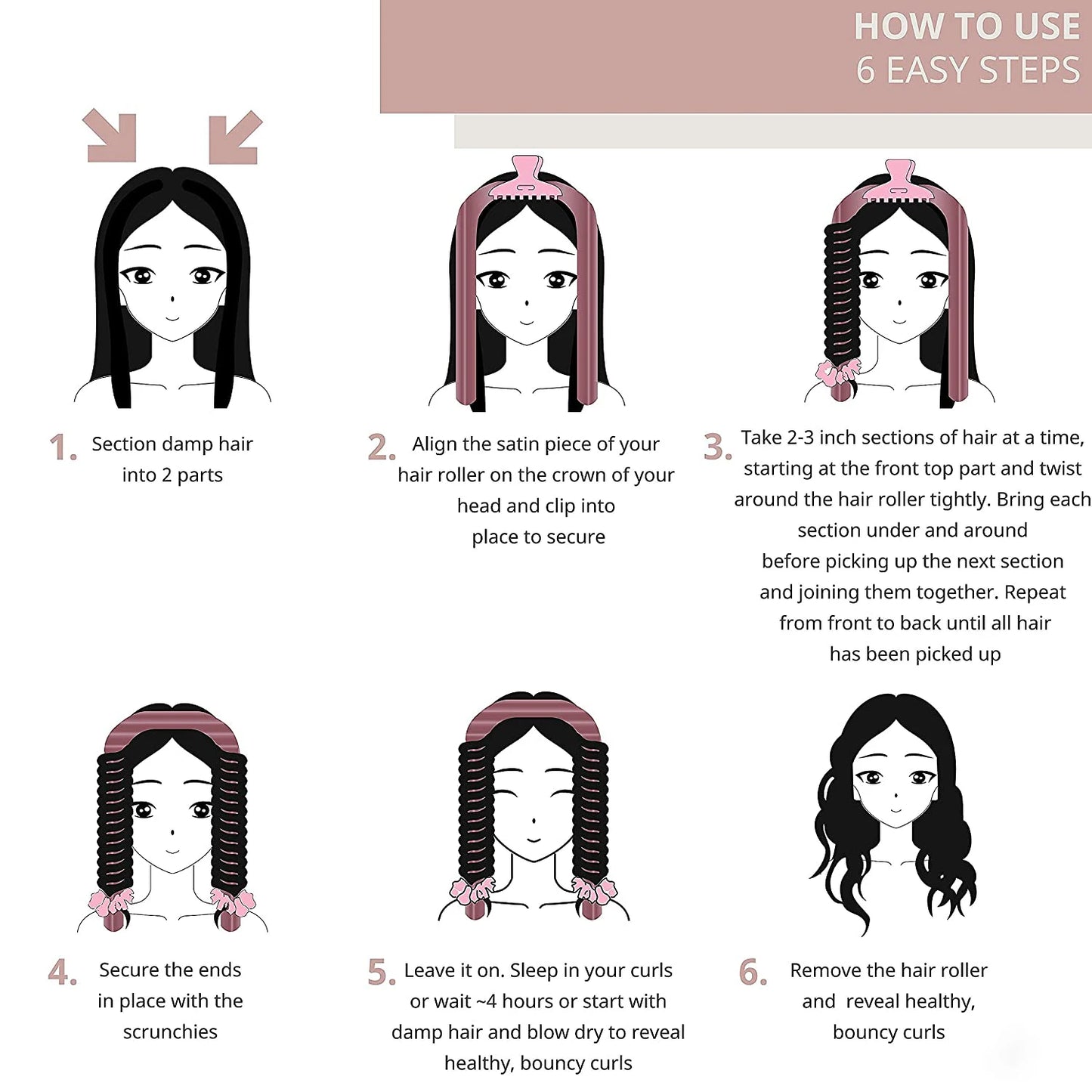 Heatless Velvet Curling Headband – Overnight Hair Curler
