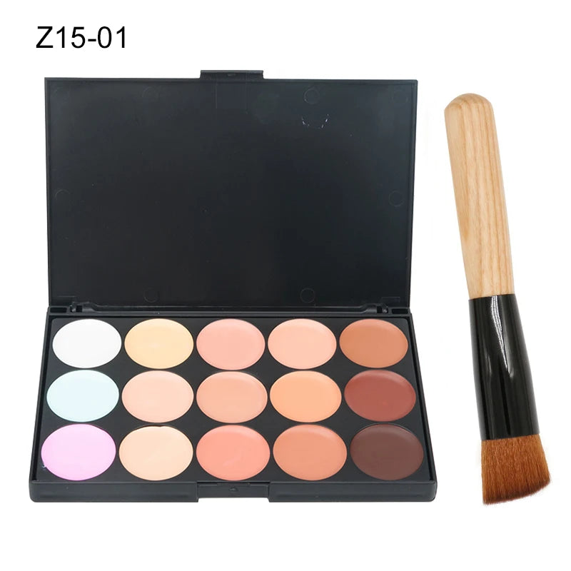 15-Color Concealer & Contour Palette – Full Coverage Camouflage Cream