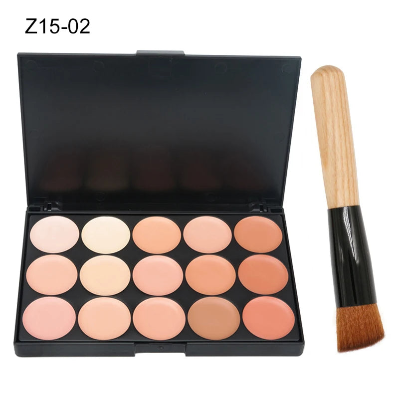 15-Color Concealer & Contour Palette – Full Coverage Camouflage Cream