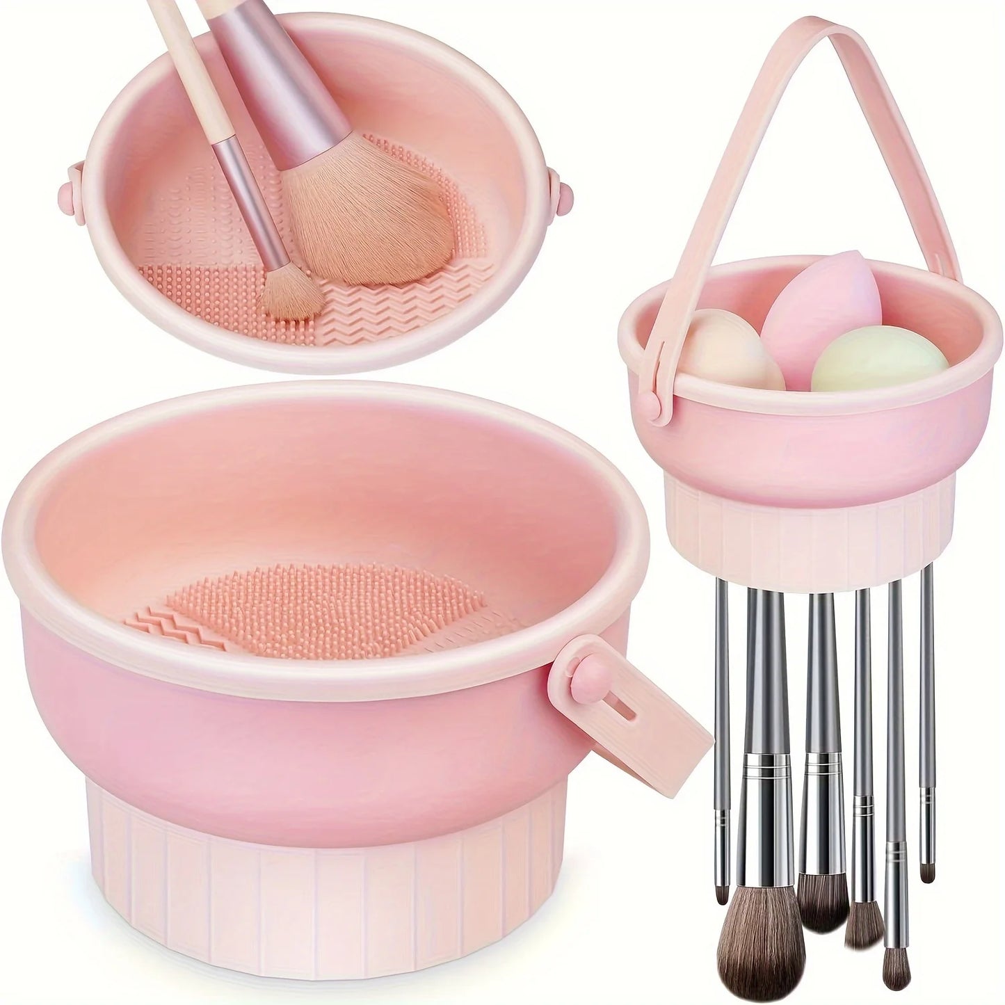 3-in-1 Silicone Makeup Brush Cleaner & Drying Rack