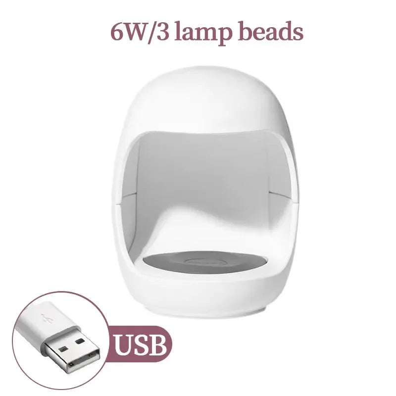 Mini Eggshell UV LED Nail Lamp – Portable Gel Nail Dryer USB