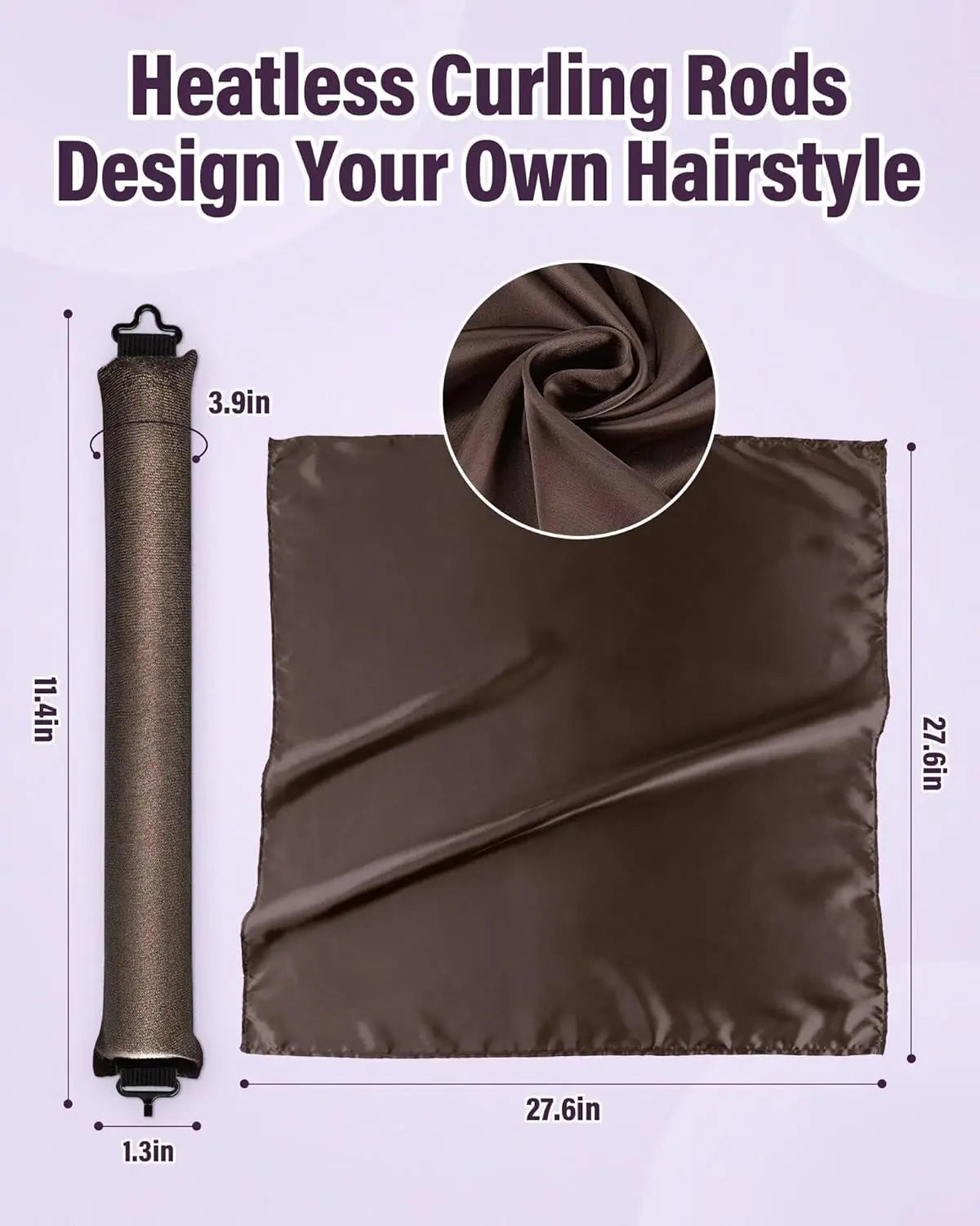 3pcs Heatless Hair Curler Set – No Heat Satin Curlers with Scarf