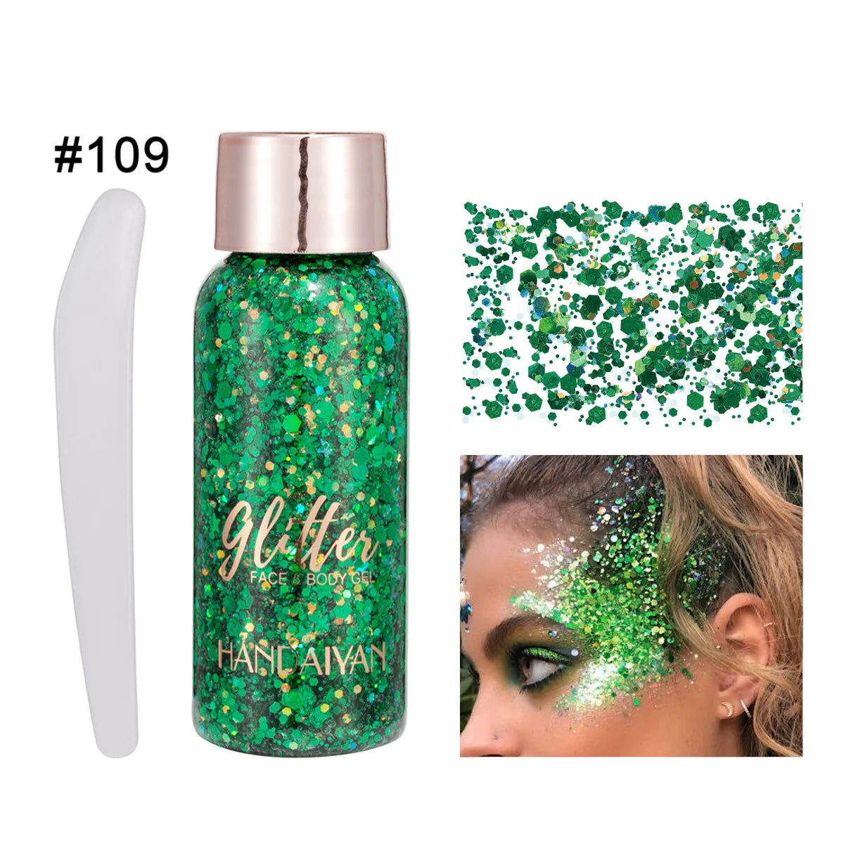 Face & Body Glitter Stickers – Rhinestone Gel Makeup for Festival