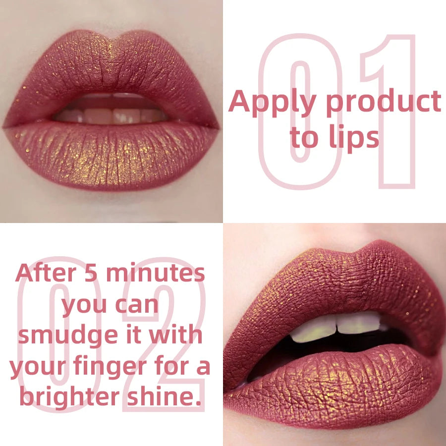 Metallic Glitter Lip Gloss – Long Lasting Waterproof Shine