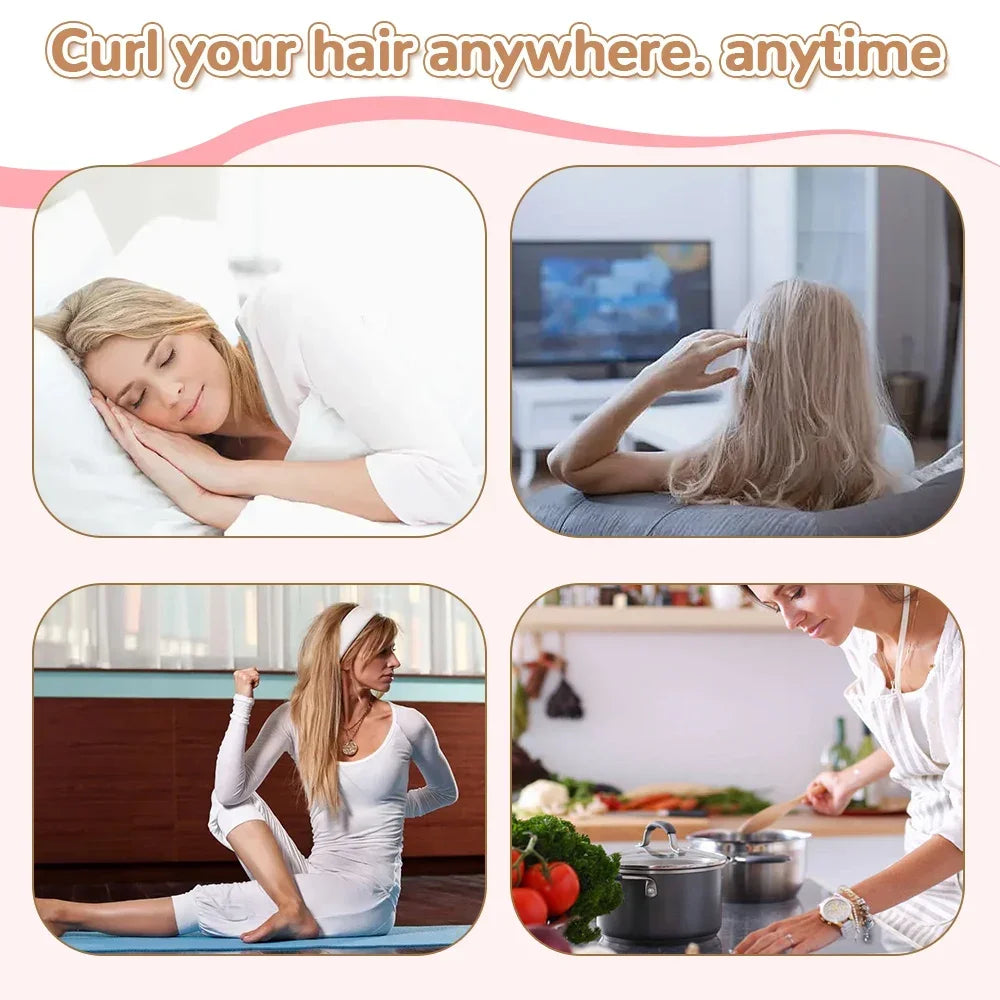 Heatless Silk Curling Headband – No Heat Hair Curlers Set