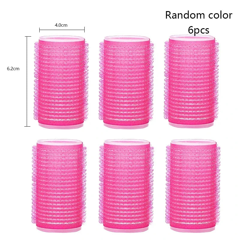 6pcs Self-Grip Hair Rollers – Heatless Curling & Volume Tools