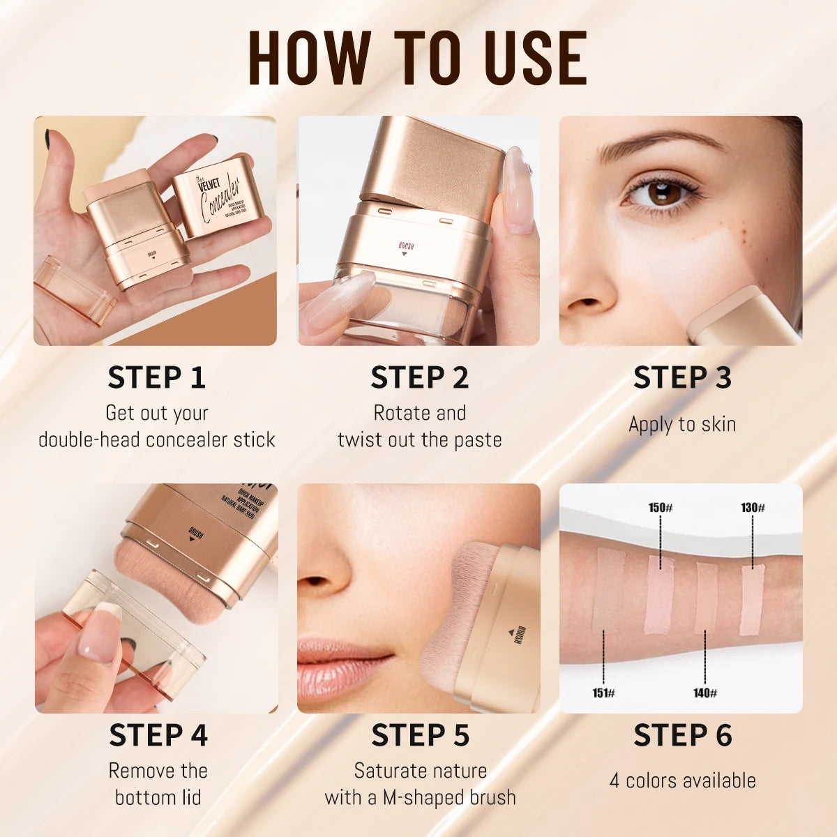 2-in-1 Foundation & Concealer Stick – Waterproof Full Coverage