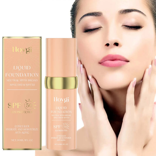 Liquid Face Foundation – SPF 50, Temperature Change Coverage & Hydrating Makeup Base