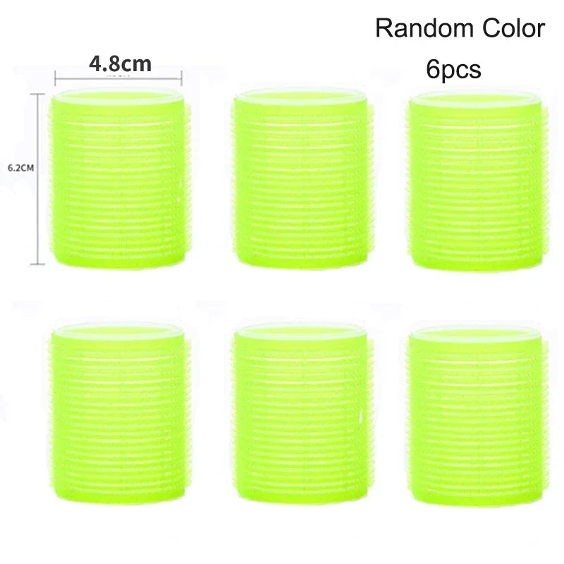 6pcs Self-Grip Hair Rollers – Heatless Curling & Volume Tools