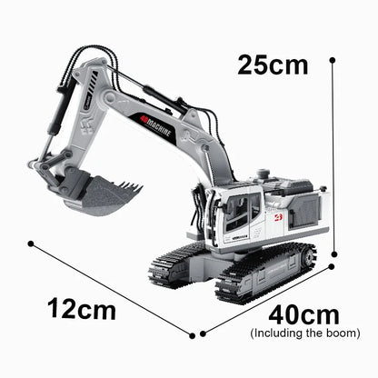 12 Channel RC Excavator Car 2.4G Remote Control Engineering Vehicle Crawler Truck Excavator Toys for Boys Kids Christmas Gifts