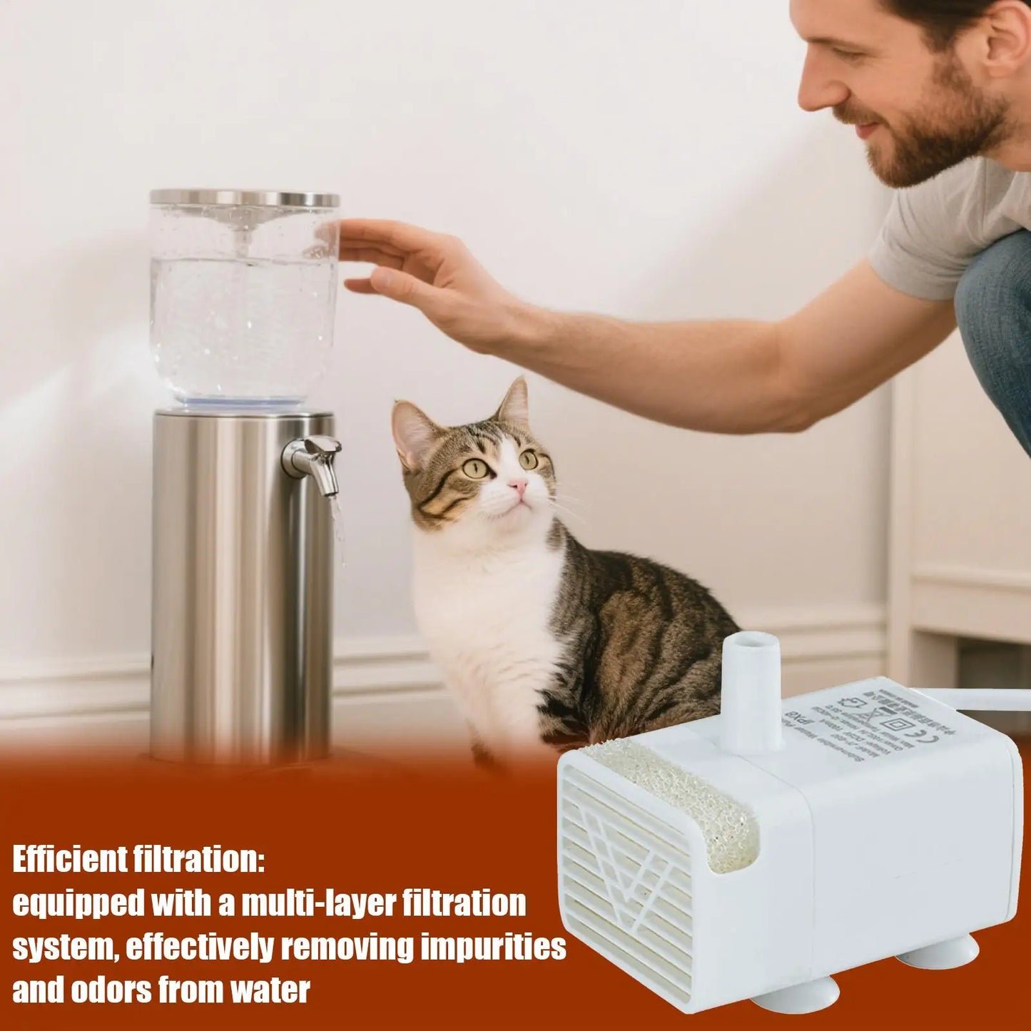 PureFlow: USB Submersible Pump for Cat Water Fountains