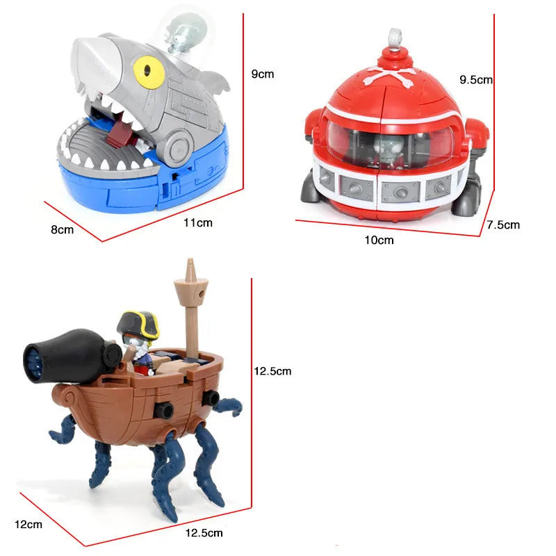 5 in 1 Plants vs Zombies Assembly Deformation BOSS Giant Zombie Robot Action Figure Model Toys Mech PVZ Transforming Gifts