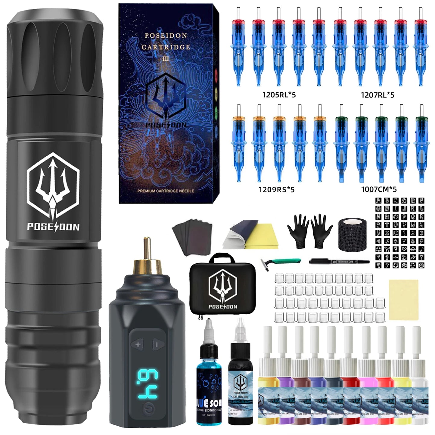 POSEIDON Pro-Series: Wireless Tattoo Pen & Professional Kit