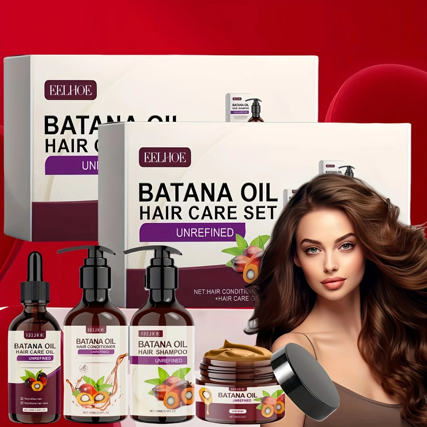 Batana Oil Hair Care Set – Shampoo, Conditioner, Mask & Scalp Oil