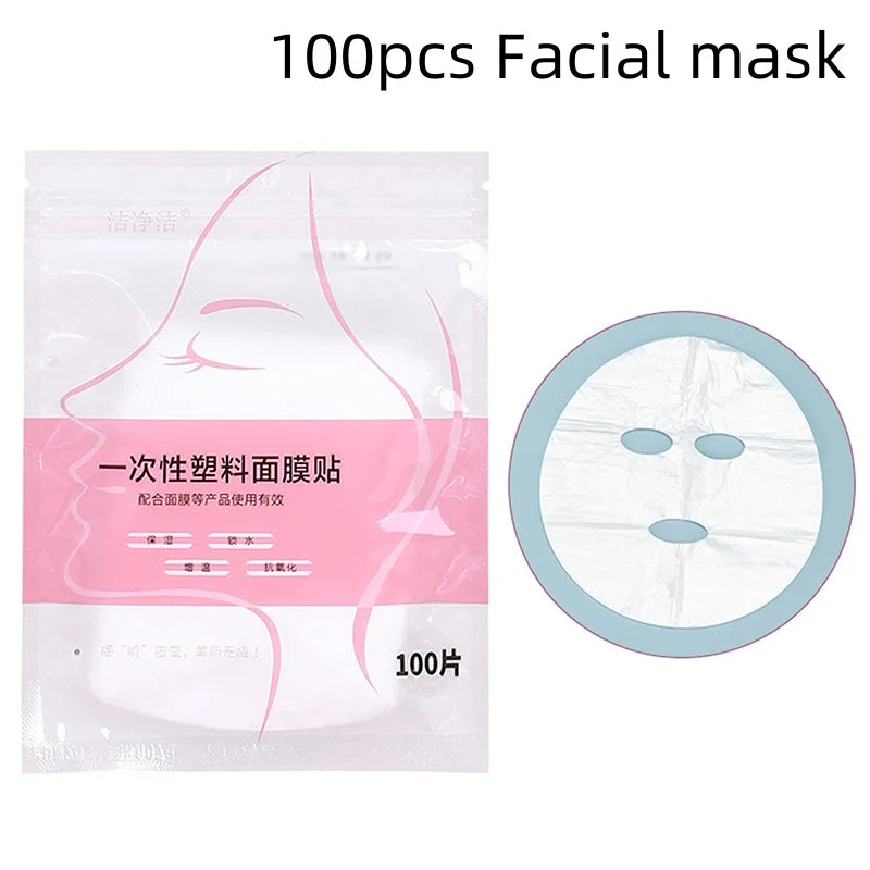 Disposable Facial Mask Wrap – Transparent Face & Neck Beauty Film